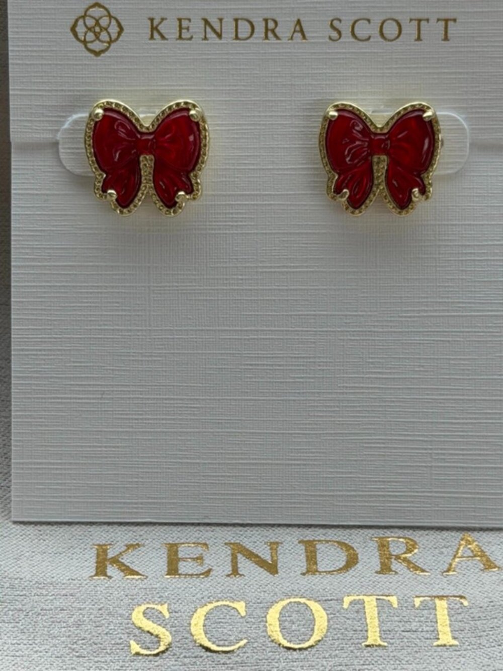 Kendra Scott red bow earrings